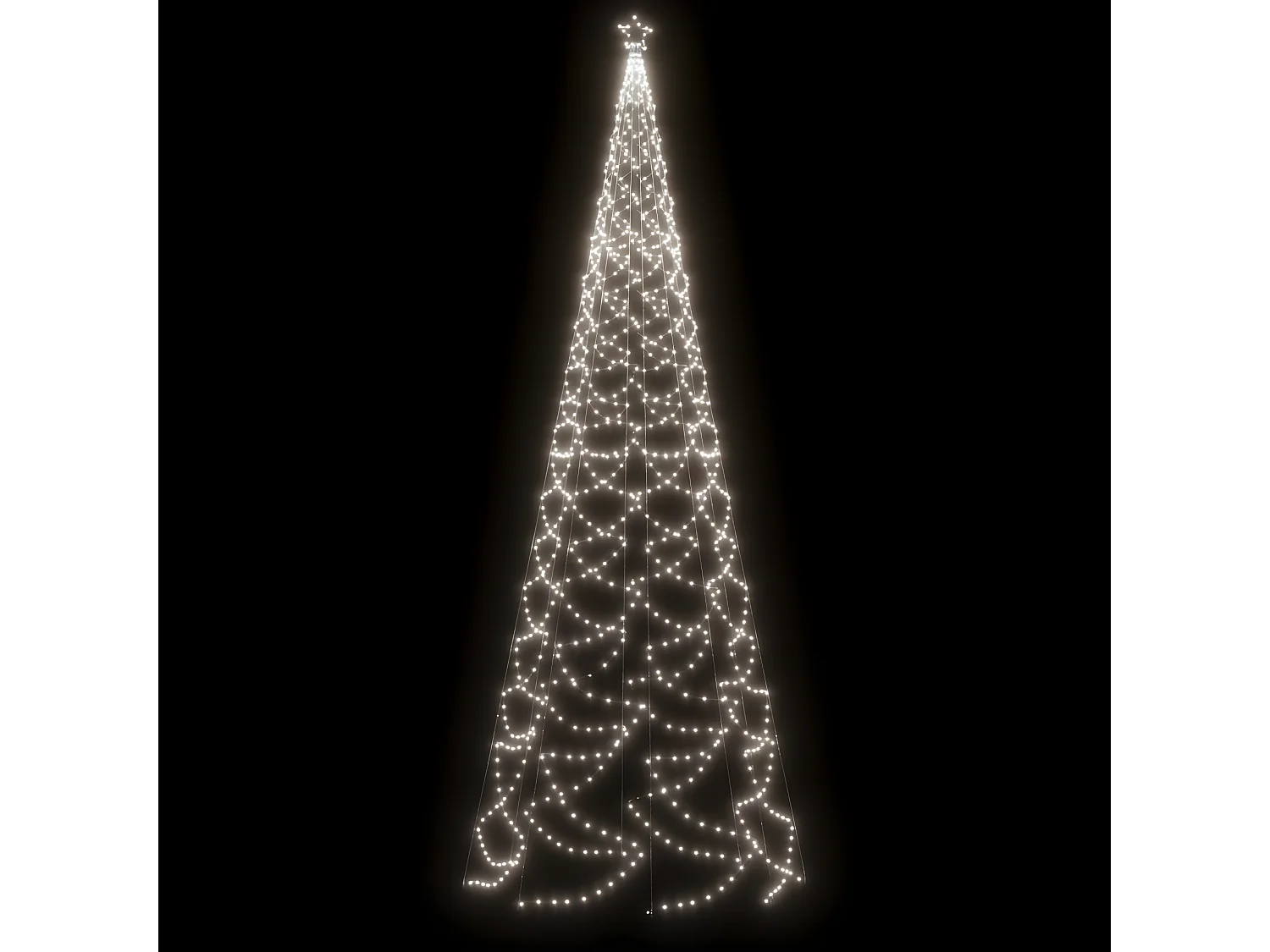 Albero di Natale con palo in metallo 1400 LED bianco freddo 5m
