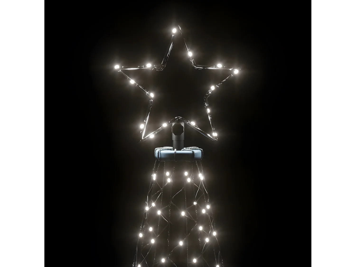 Albero di Natale con palo in metallo 1400 LED bianco freddo 5m