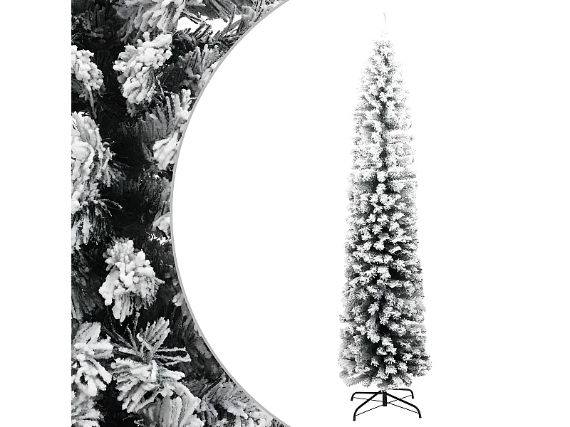 Sapin de No?l artificiel mince flocon de neige vert 180 cm PVC