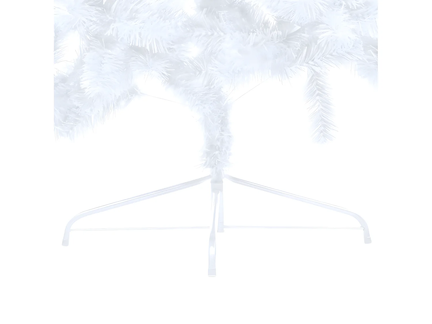 Árvore de Natal artificial meio pré-iluminada e bolas brancas 150cm