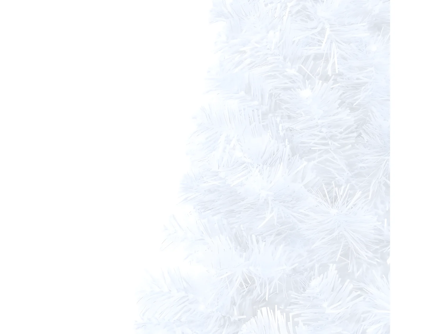 Árvore de Natal artificial meio pré-iluminada e bolas brancas 150cm