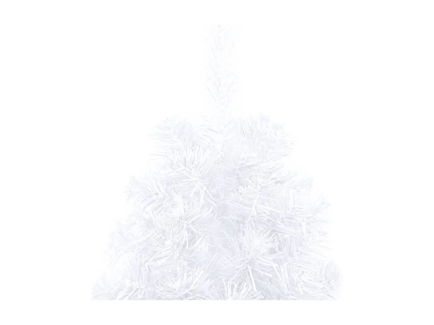 Mezzo albero di Natale artificiale preilluminato e palline bianche 150 cm