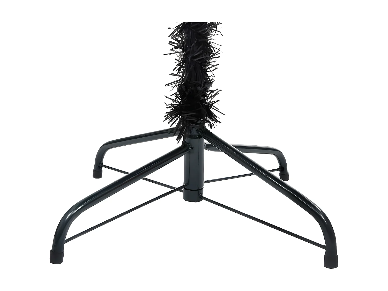 Arbre de No?l artificiel pré-éclairé et boules noir 120 cm PVC