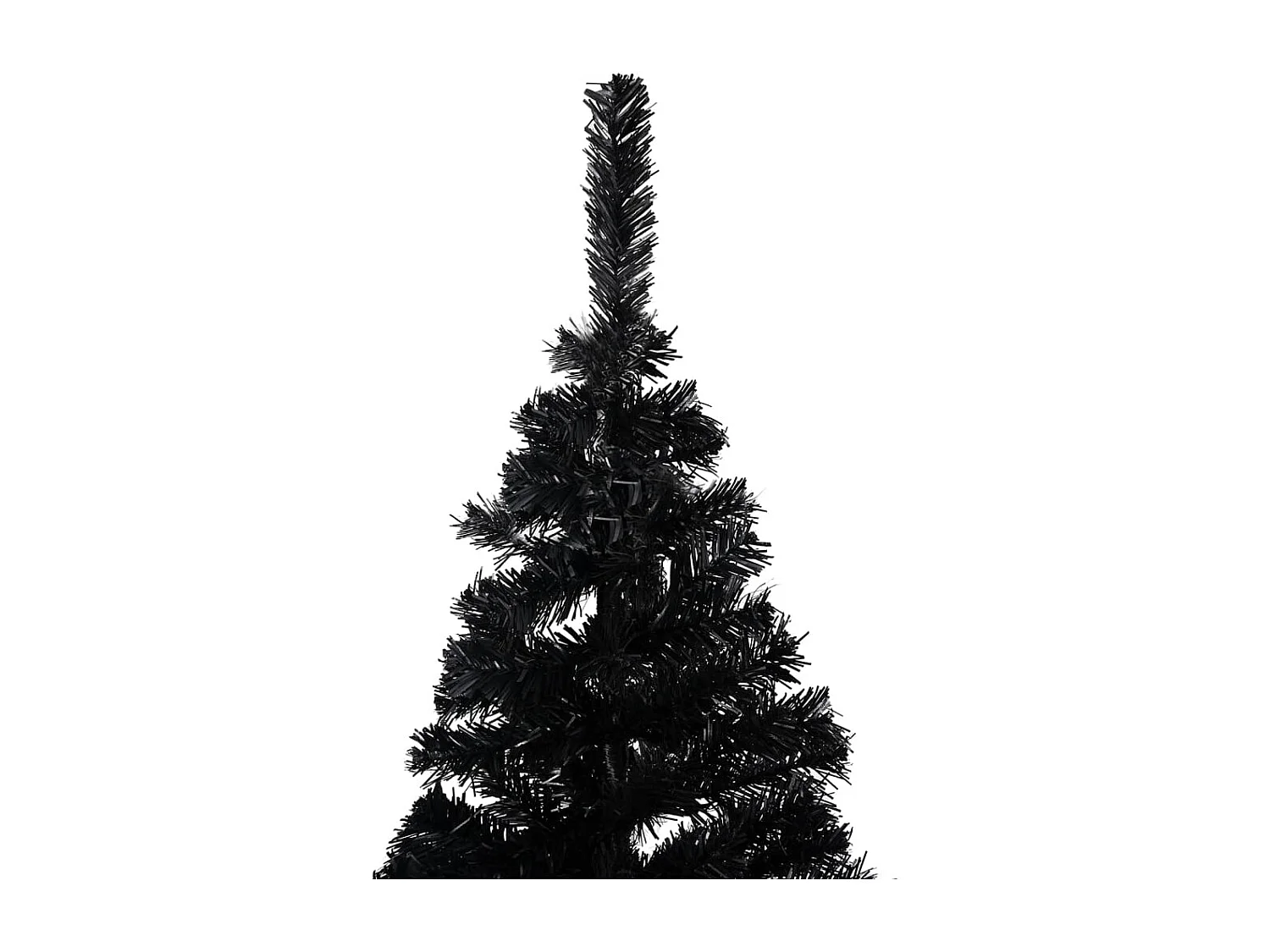 Arbre de No?l artificiel pré-éclairé et boules noir 120 cm PVC