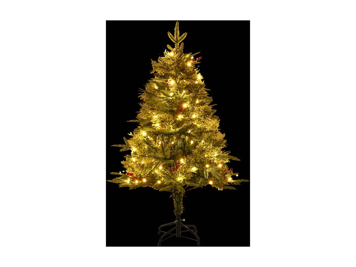 Vorbeleuchteter Weihnachtsbaum und grüne Tannenzapfen, 150 cm, PVC und PE