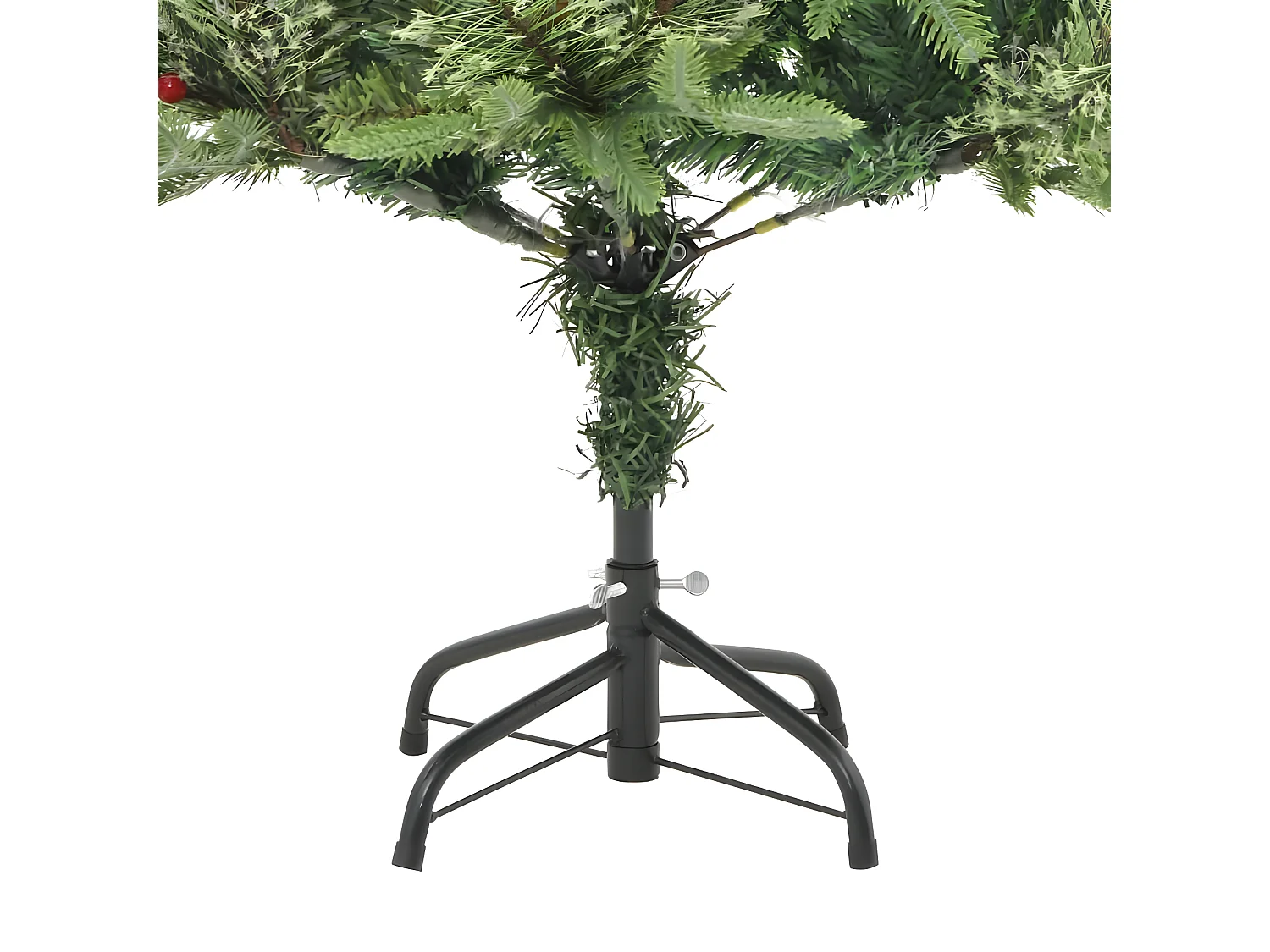 Vorbeleuchteter Weihnachtsbaum und grüne Tannenzapfen, 150 cm, PVC und PE