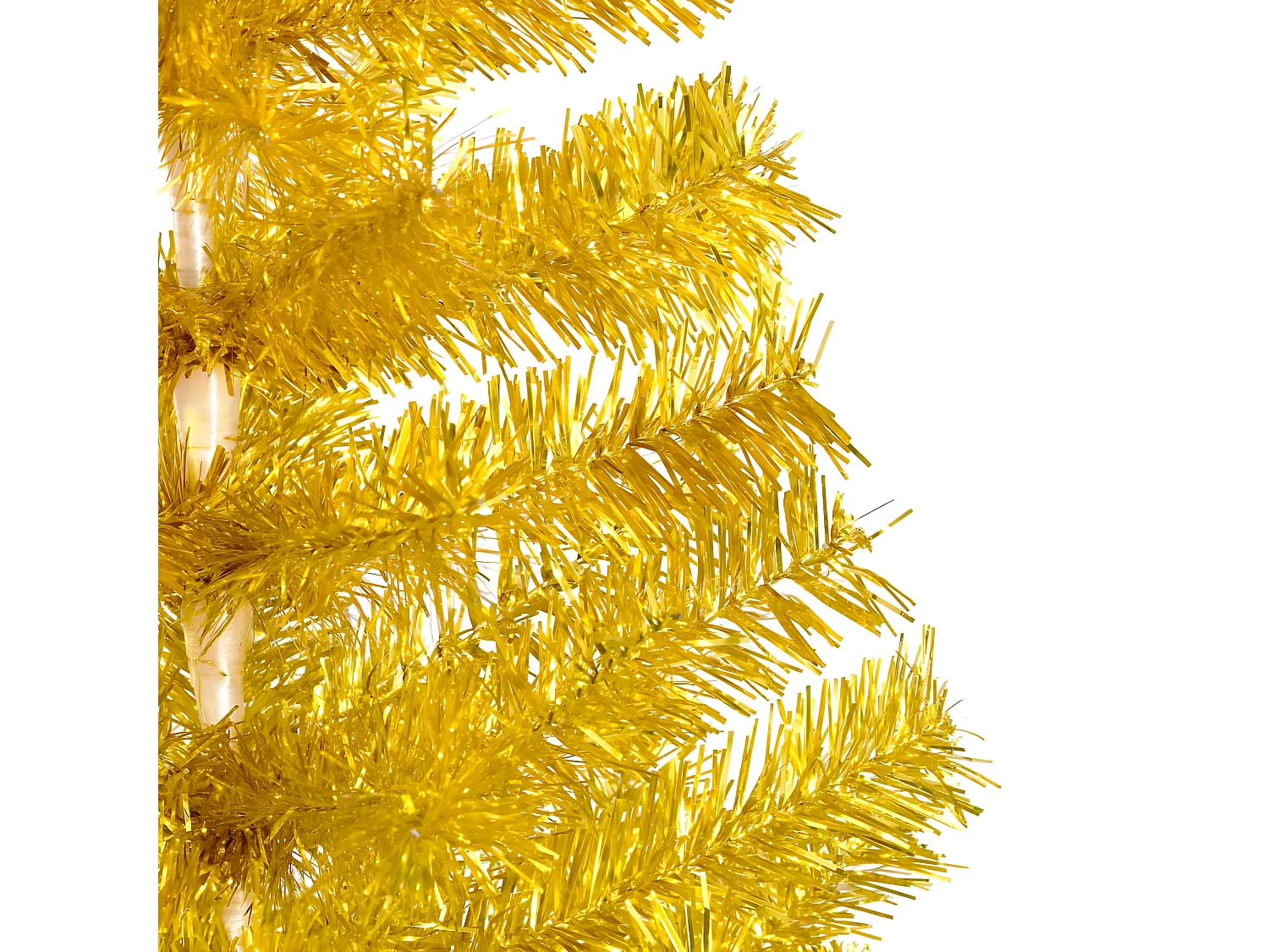 Árvore de Natal artificial pré-iluminada e bolas douradas 180 cm PET