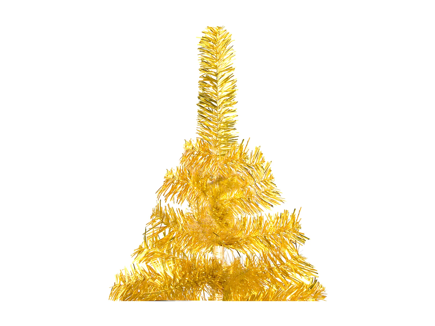 Árvore de Natal artificial pré-iluminada e bolas douradas 180 cm PET