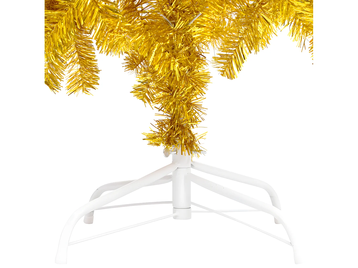 Árvore de Natal artificial pré-iluminada e bolas douradas 180 cm PET