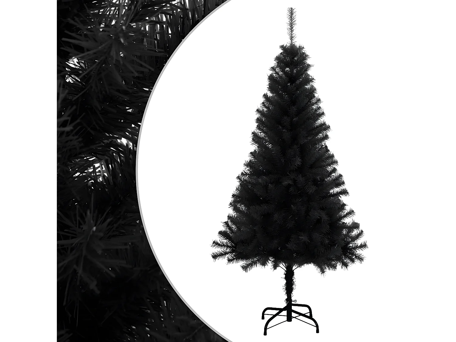 Sapin de No?l artificiel avec support noir 120 cm PVC