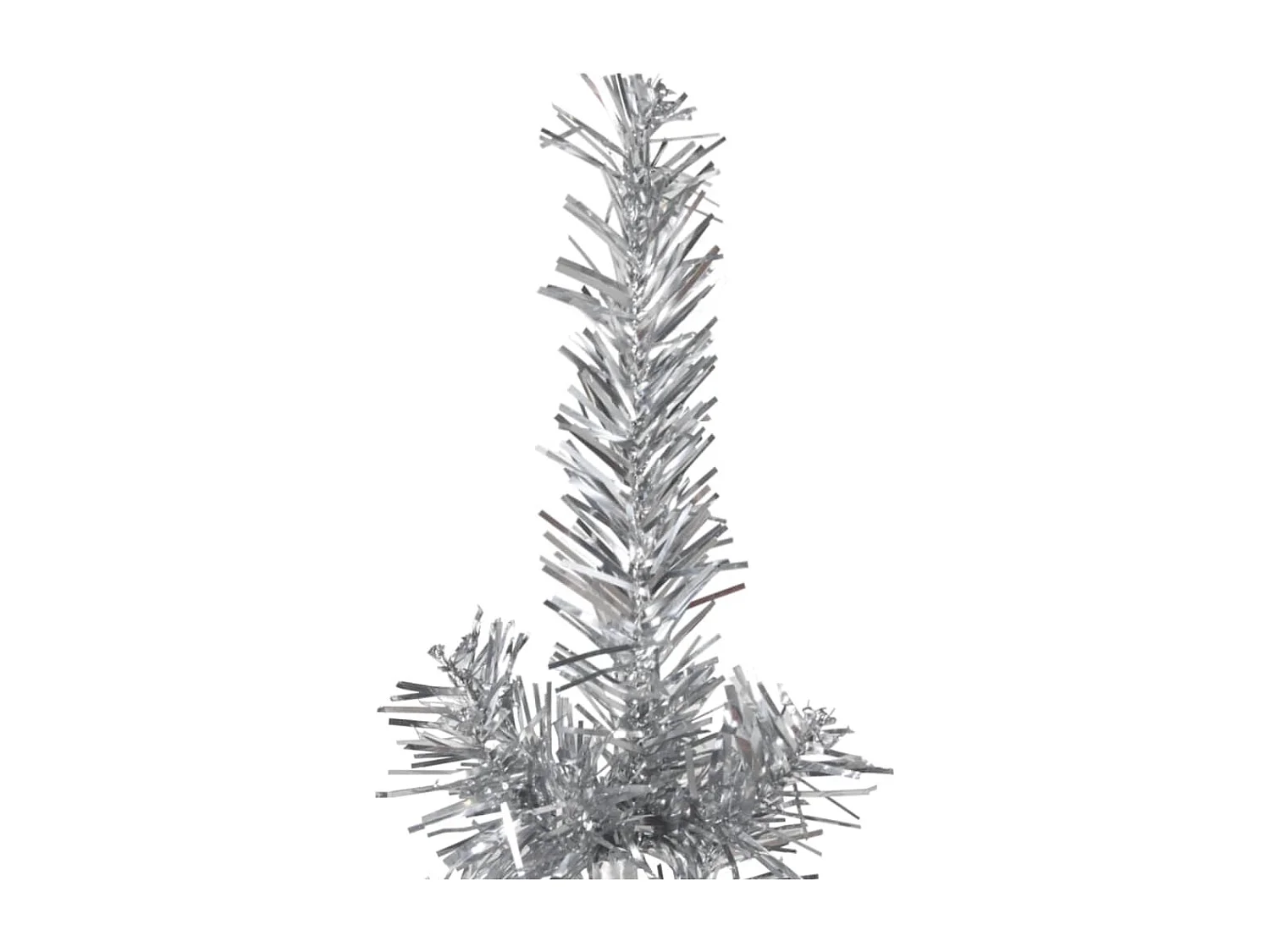Halbdünner künstlicher Weihnachtsbaum mit silbernem Ständer 210 cm