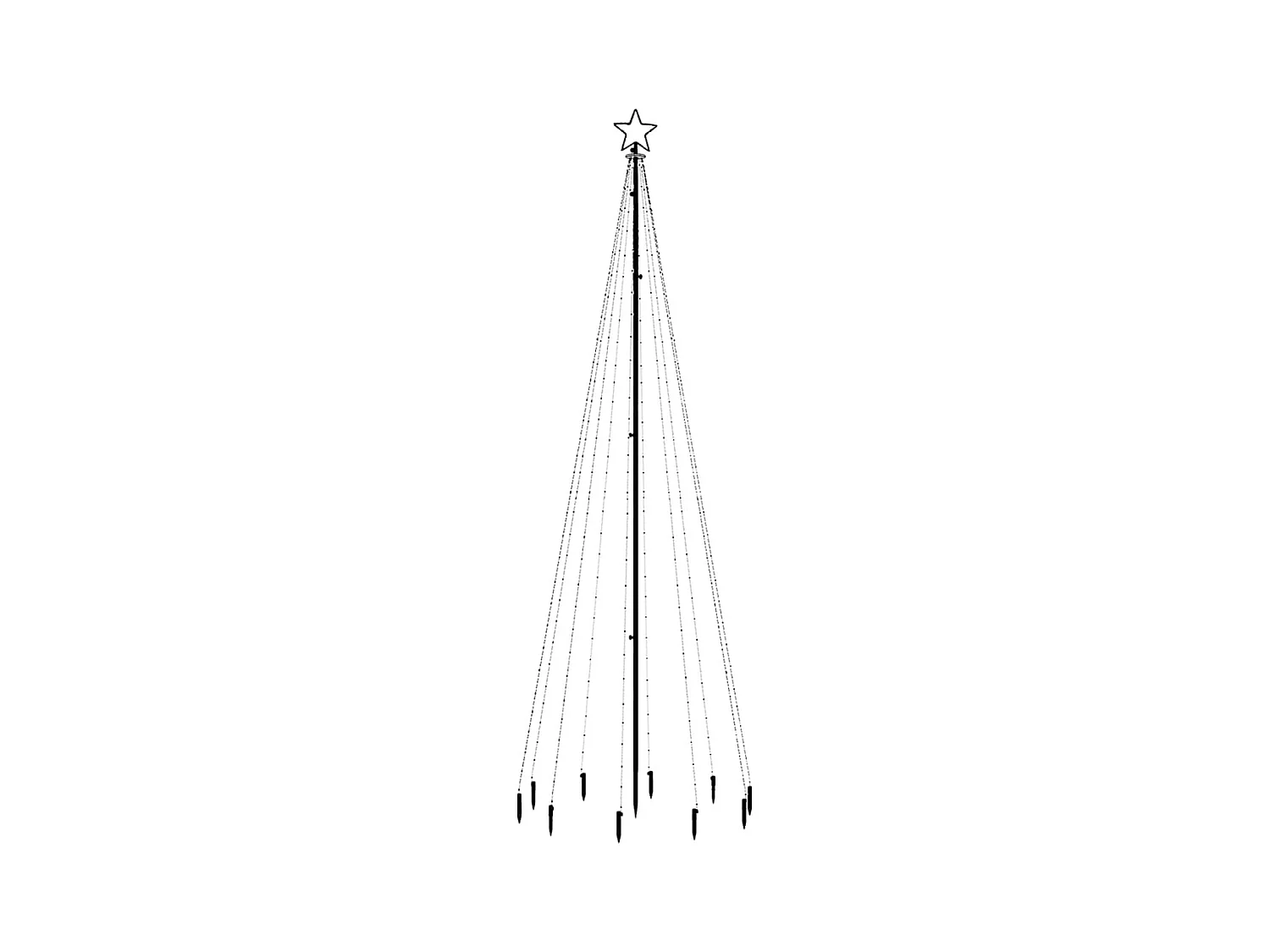 Weihnachtsbaum mit Stab Warmweiß 310 LED 300 cm