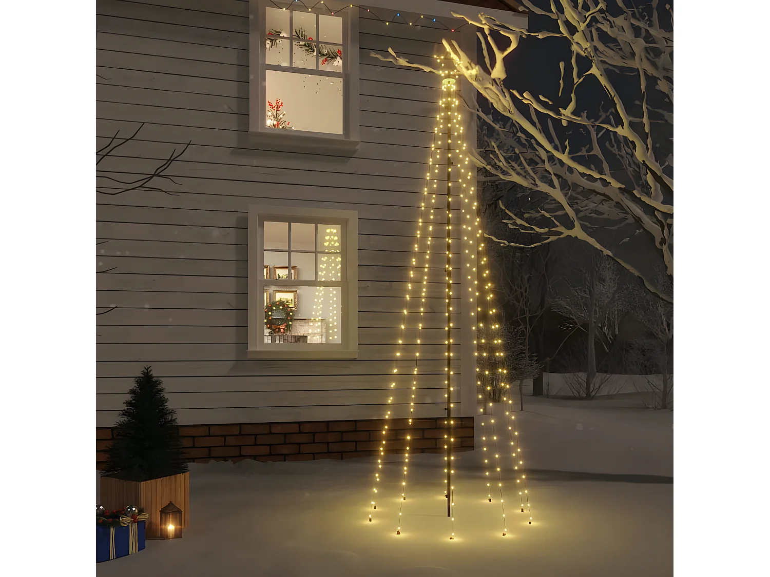 Sapin de No?l avec piquet Blanc chaud 310 LED 300 cm