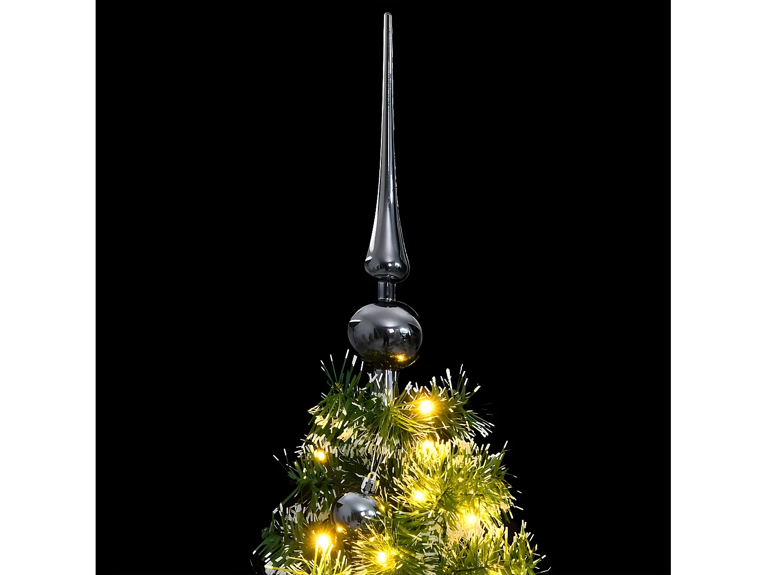 Árvore de Natal artificial articulada 150 LEDs e bolas 120 cm