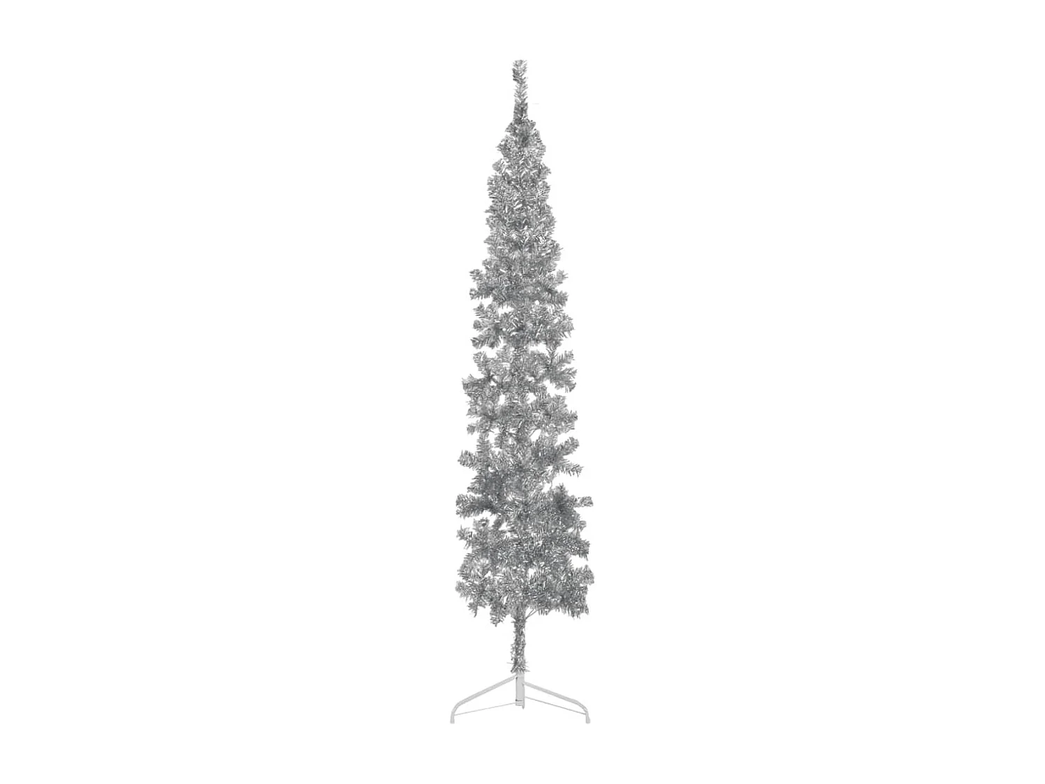 Albero di Natale artificiale mezzo sottile con supporto in argento 240 cm