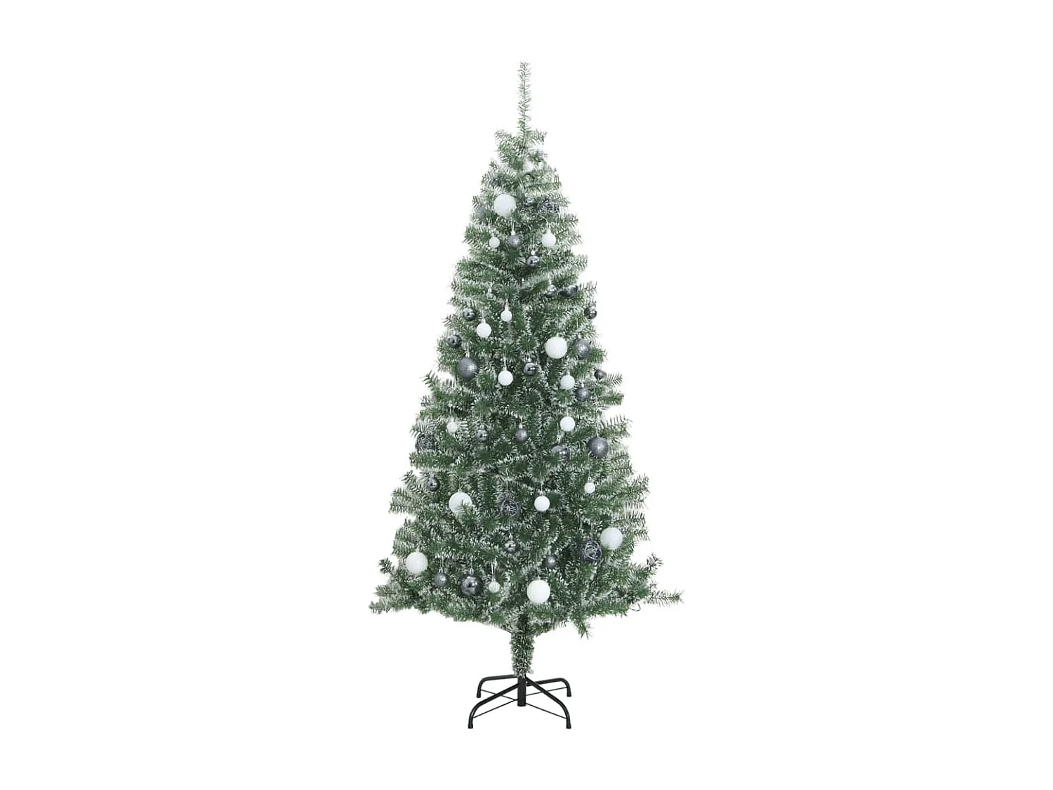 Künstlicher Weihnachtsbaum 300 LEDs & Kugeln & beflockter Schnee 240 cm