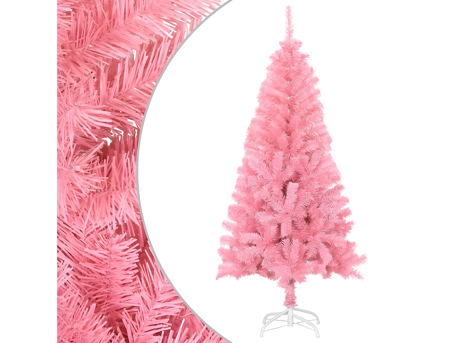 Albero di Natale artificiale con supporto rosa 120 cm in PVC