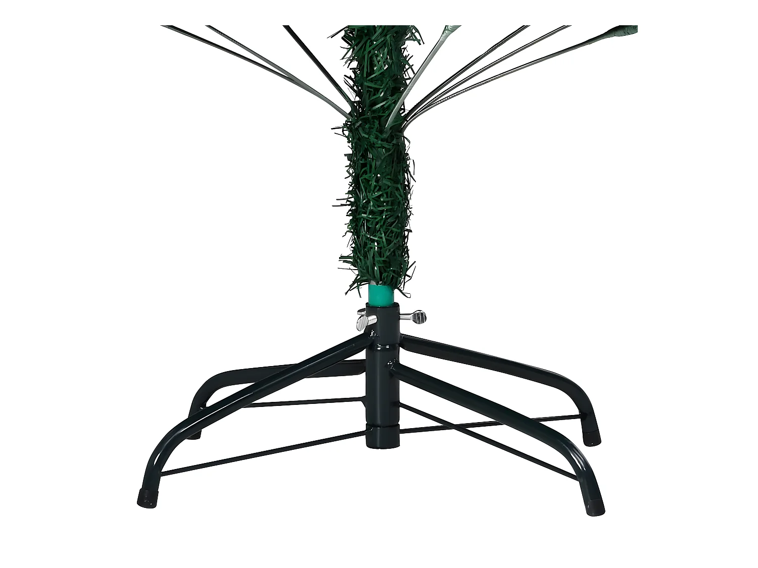 Árbol de Navidad artificial preiluminado y bolas verdes 120 cm PVC