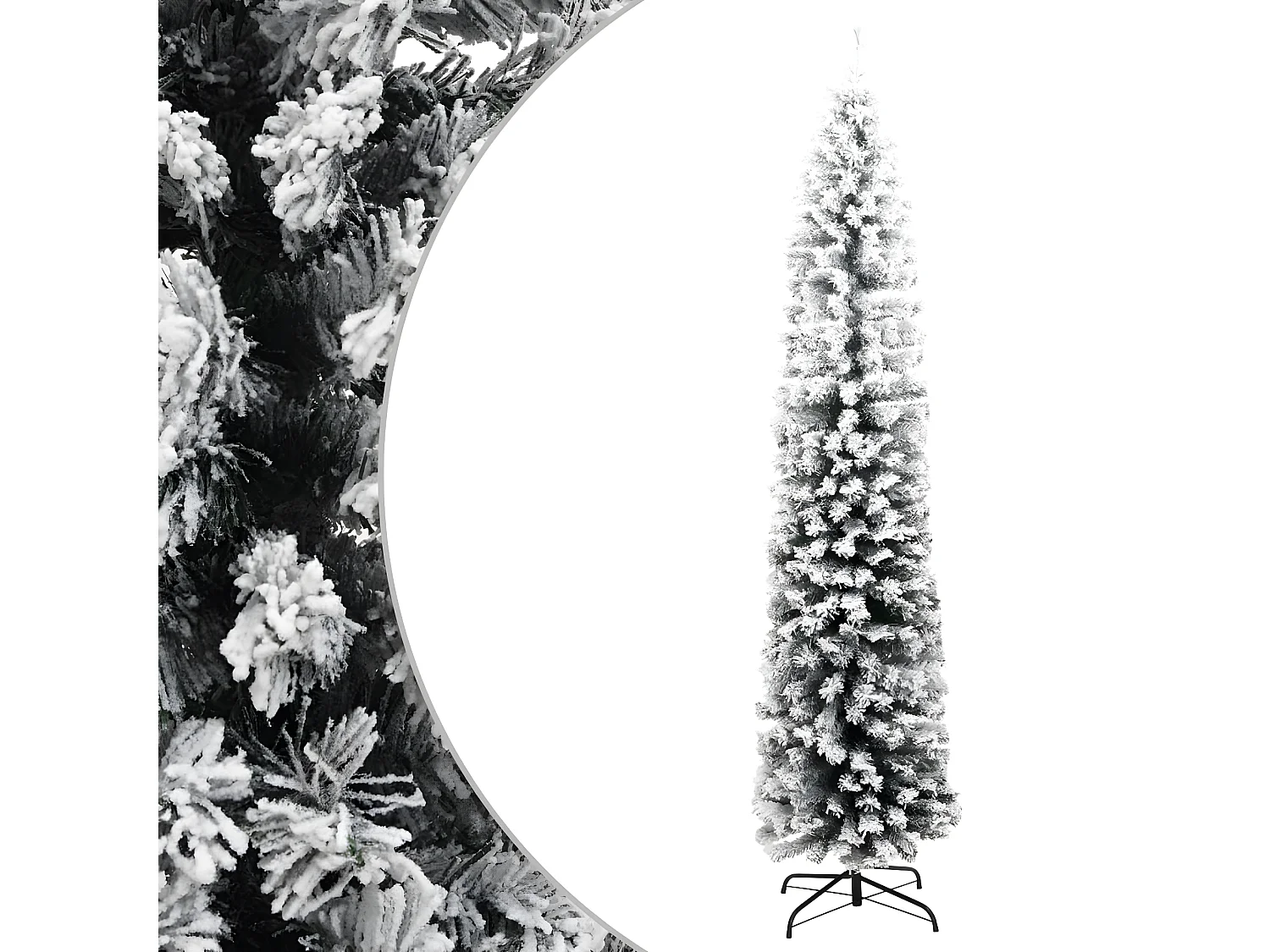 Sapin de No?l artificiel mince flocon de neige vert 240 cm PVC