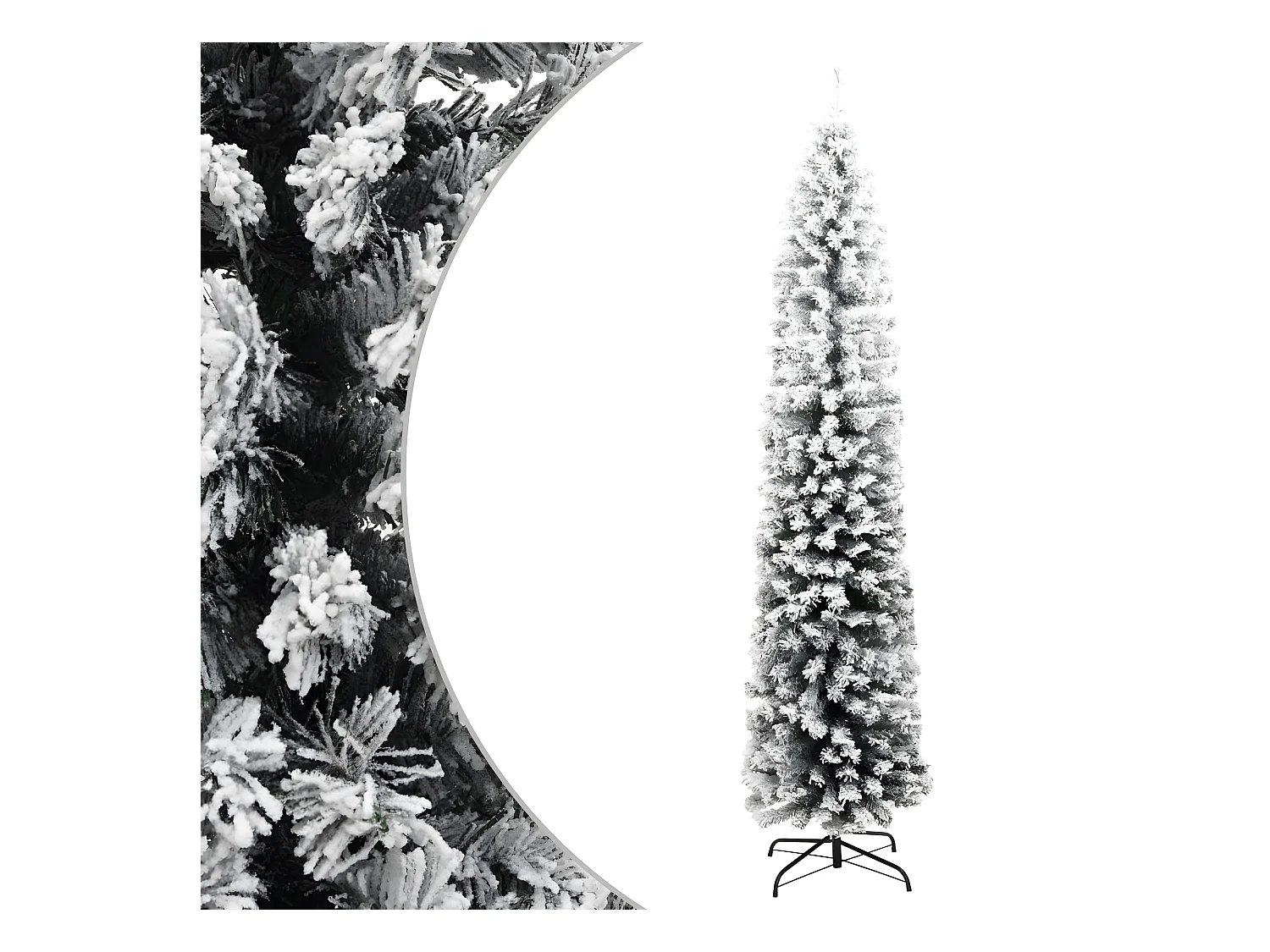 Sapin de No?l artificiel mince flocon de neige vert 240 cm PVC