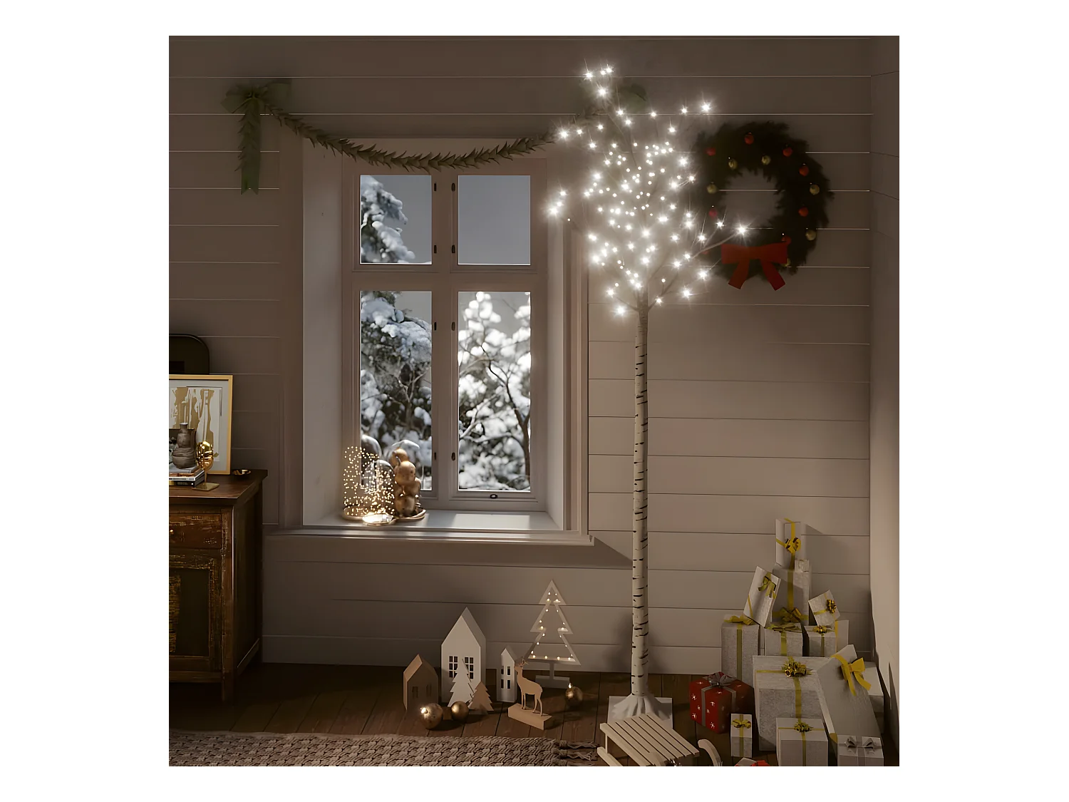 Kerstboom 200 LED koel wit Wilg 2,2 m Int/Ext