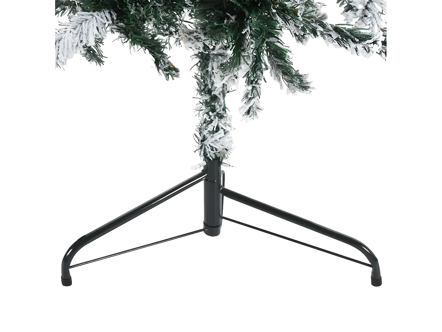 Árvore de Natal artificial meio fina com neve flocada 210 cm