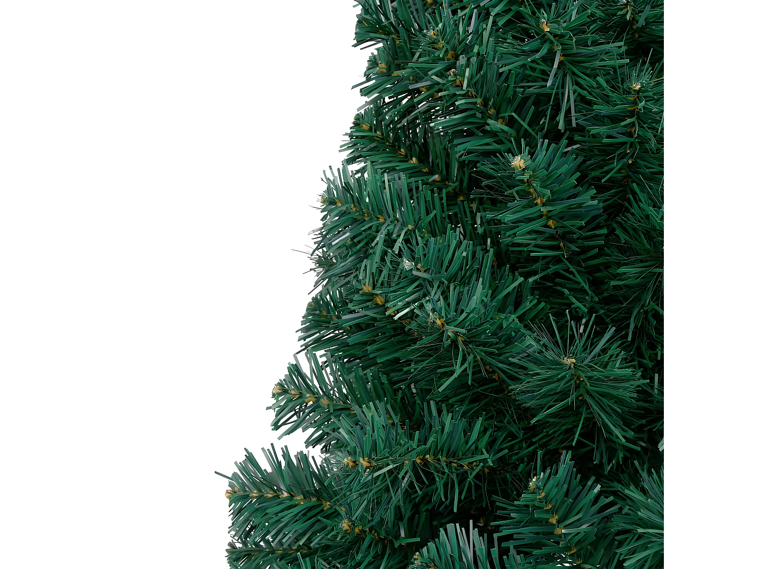 Demi-arbre de No?l artificiel pré-éclairé et boules vert 120 cm