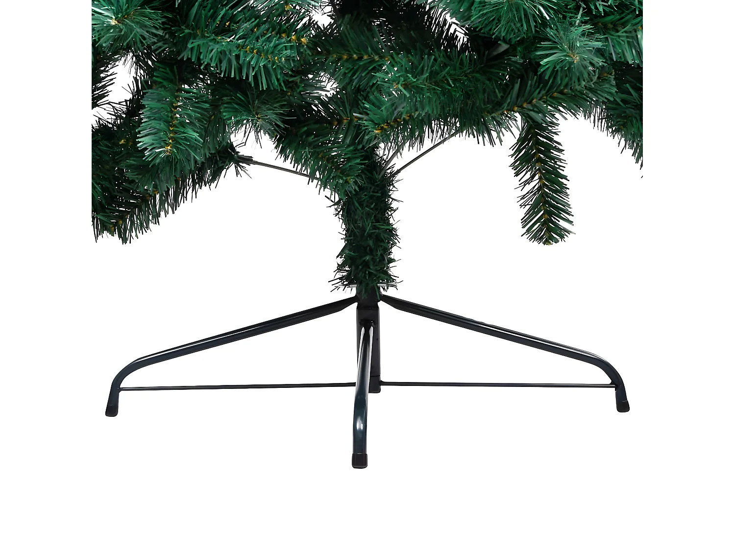 Demi-arbre de No?l artificiel pré-éclairé et boules vert 120 cm