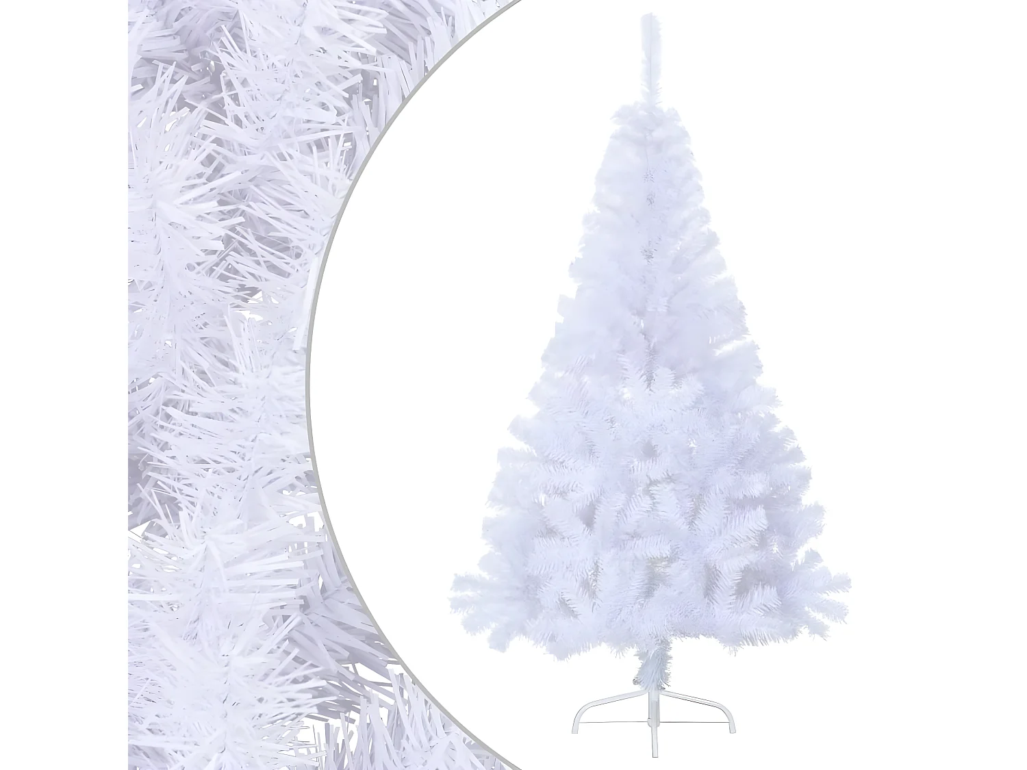 Sapin de No?l artificiel moitié avec support blanc 150 cm PVC