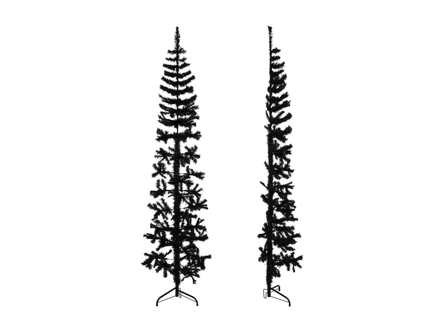 Albero di Natale artificiale mezzo sottile con supporto nero 210 cm