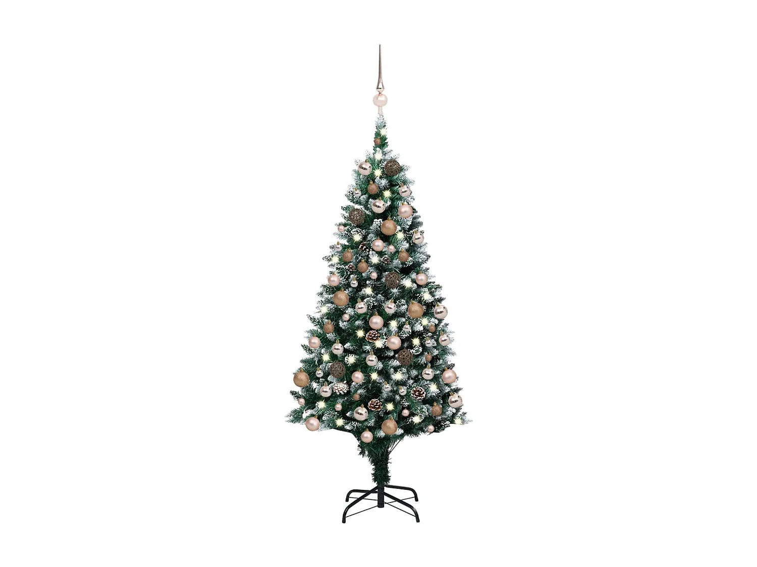Palline per albero di Natale/pigna artificiale preilluminate 150 cm