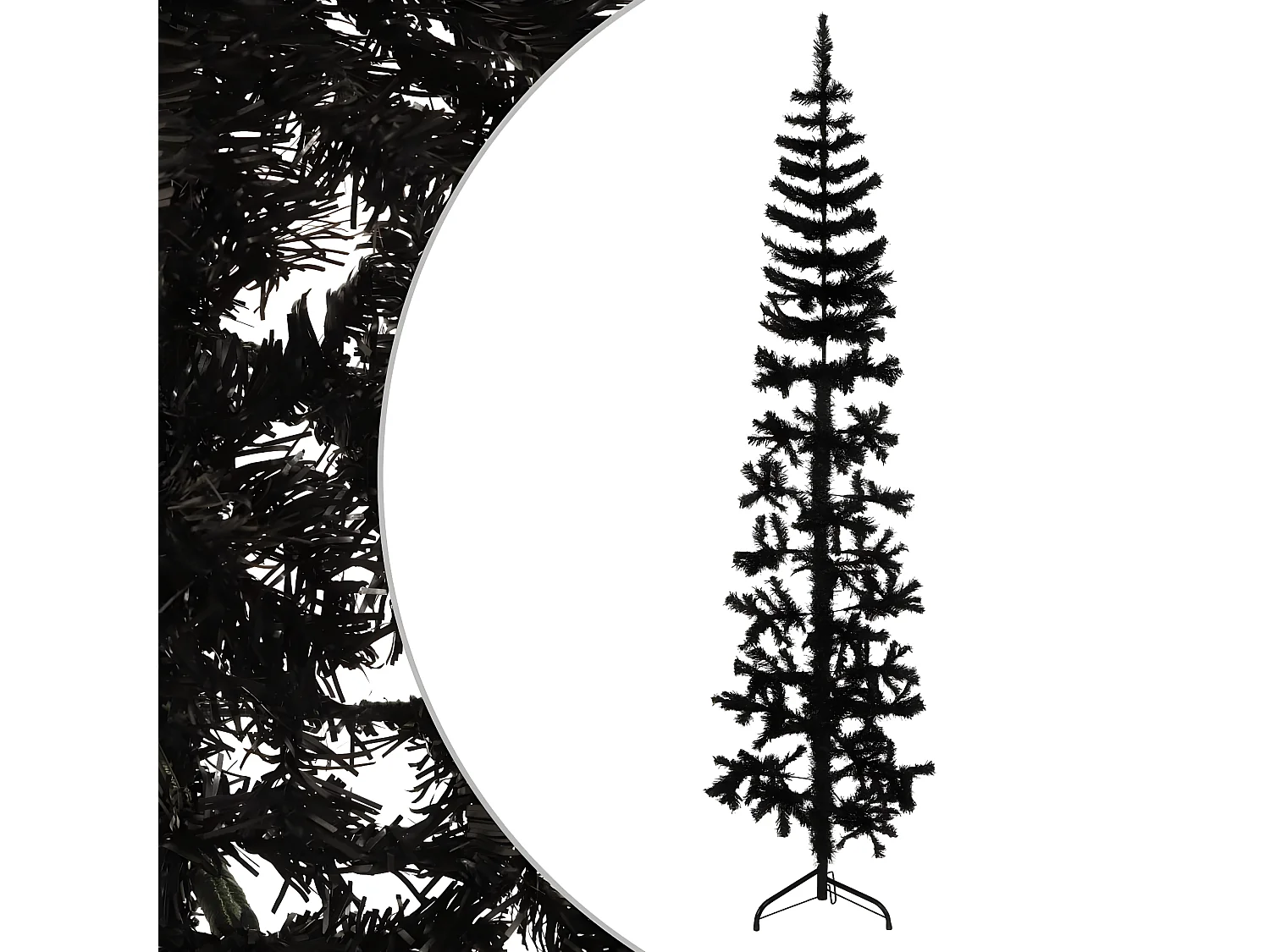 Albero di Natale artificiale mezzo sottile con supporto nero 240 cm