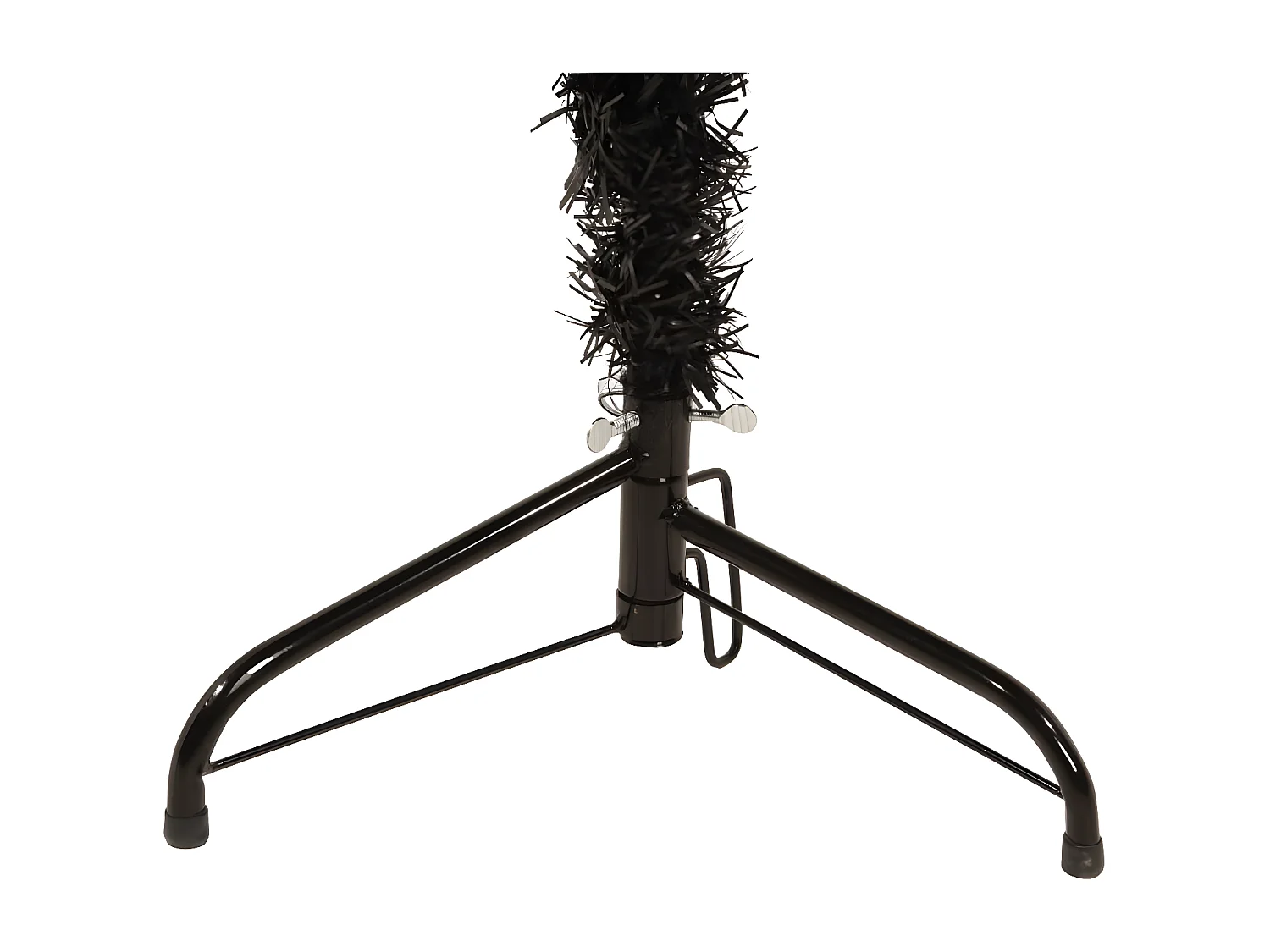 Demi sapin de No?l artificiel mince avec support Noir 240 cm