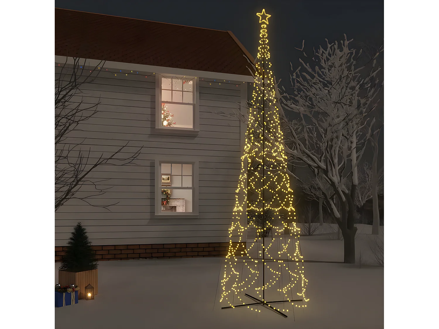 Arbre de No?l c?ne 3000 LED Blanc chaud 230x800 cm