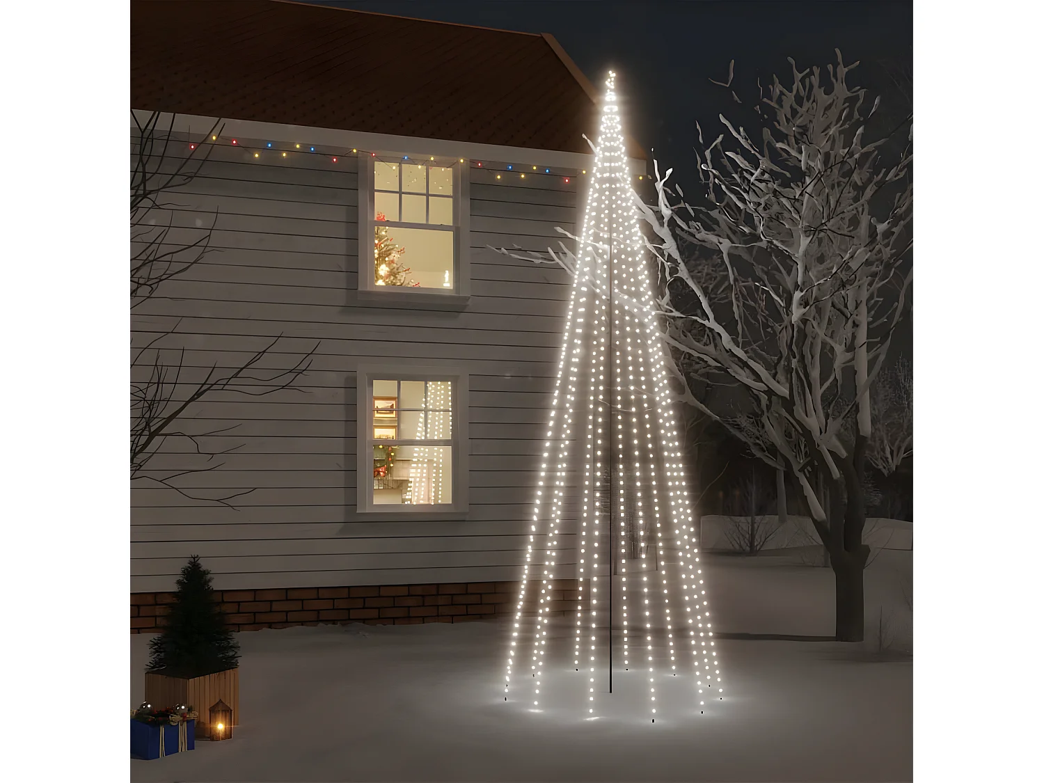 Árvore de Natal com estaca Cool white 732 LED 500 cm