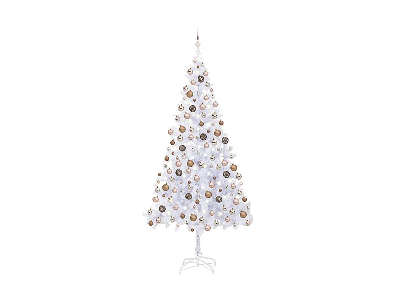 Árbol de Navidad artificial preiluminado/bolas 210 cm 910 ramas