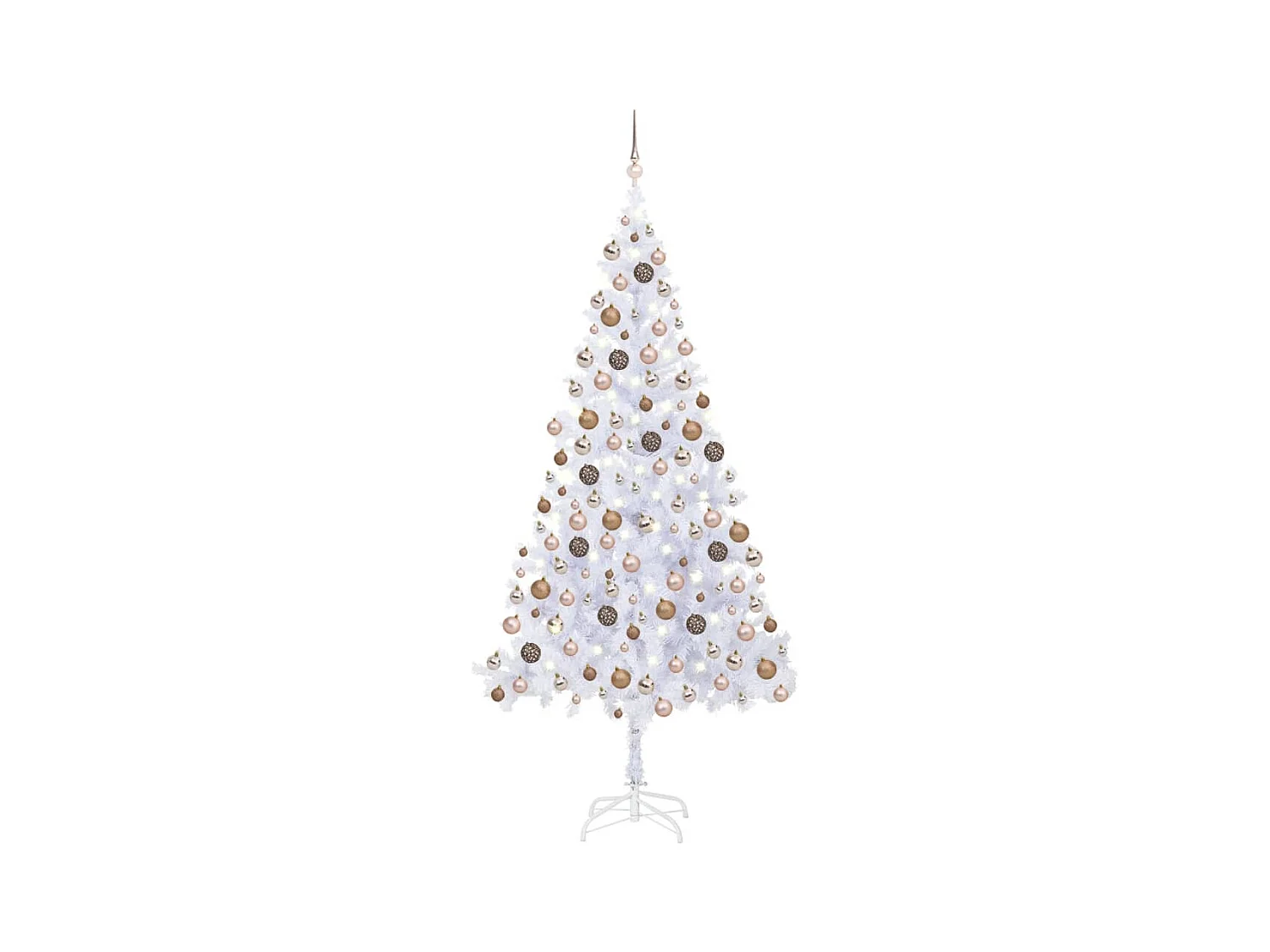 Árbol de Navidad artificial preiluminado/bolas 210 cm 910 ramas