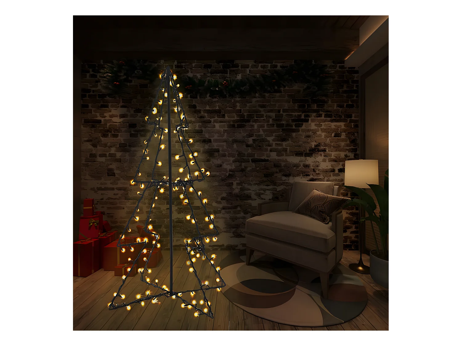 Kerstboom 240 LED binnen/buiten 115x150 cm