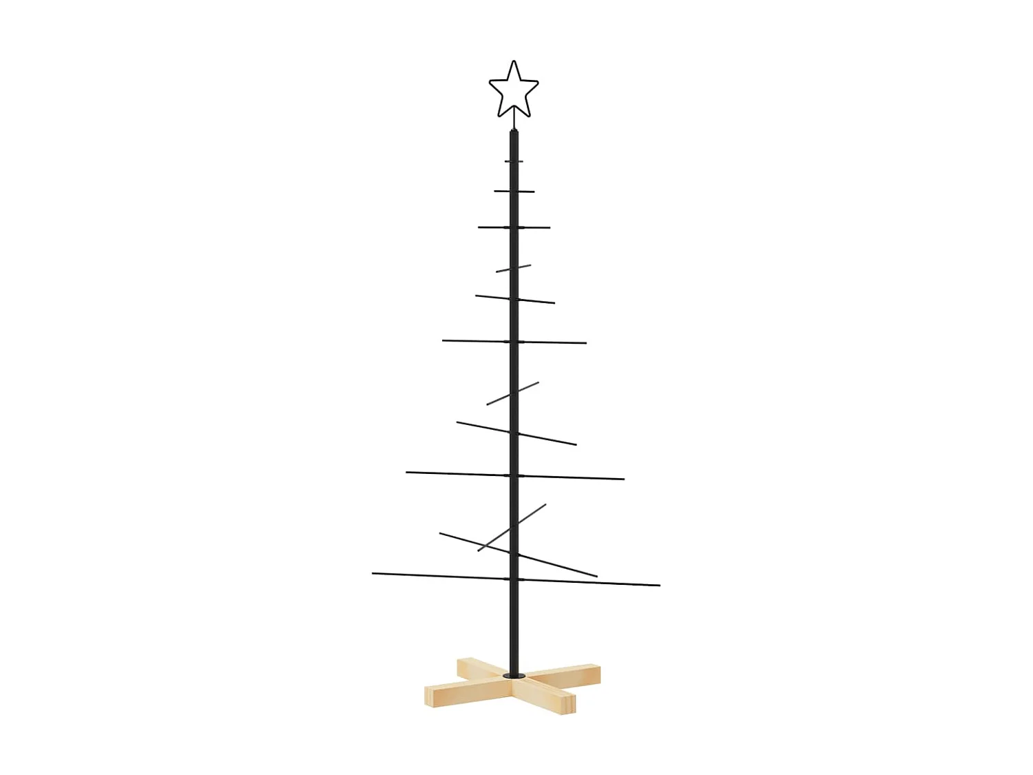 Arbre de No?l en métal avec base en bois noir 120 cm