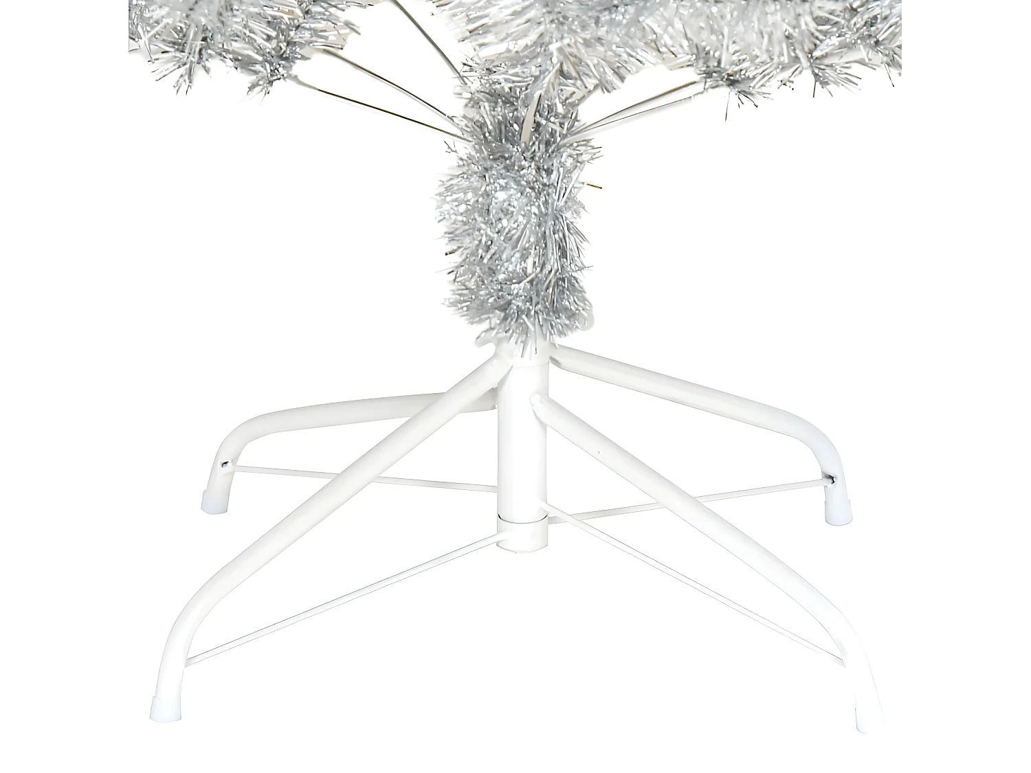 Albero di Natale artificiale con supporto in argento 180 cm PET