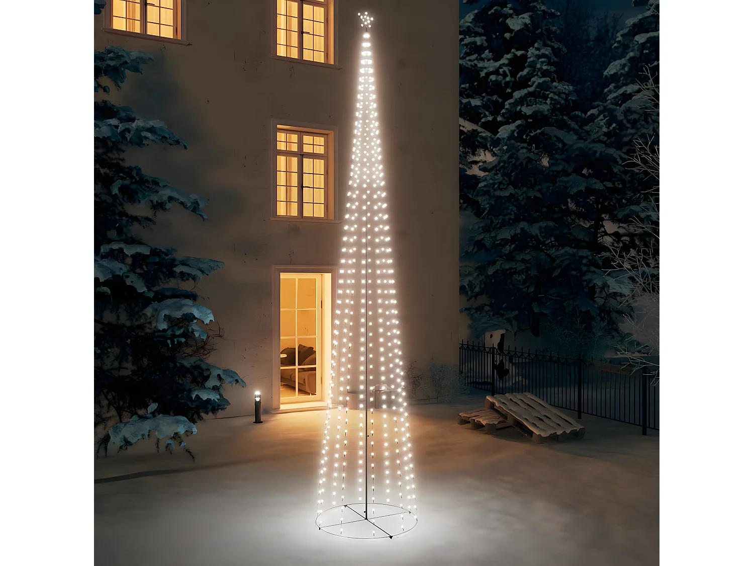 Sapin de No?l c?ne 752 LED Blanc froid Décoration 160x500 cm