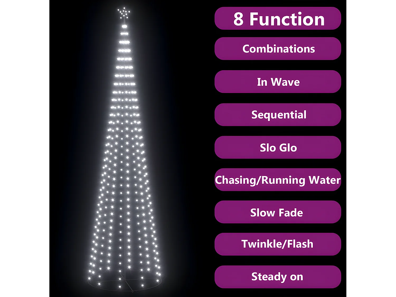 Sapin de No?l c?ne 752 LED Blanc froid Décoration 160x500 cm
