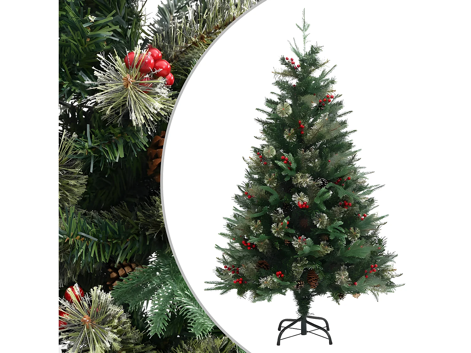 Weihnachtsbaum mit Tannenzapfen Grün 120 cm PVC und PE