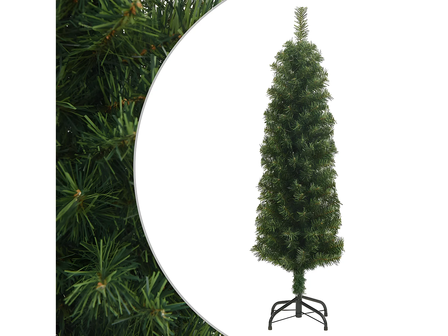 Árbol de Navidad artificial fino con soporte verde 120 cm PVC