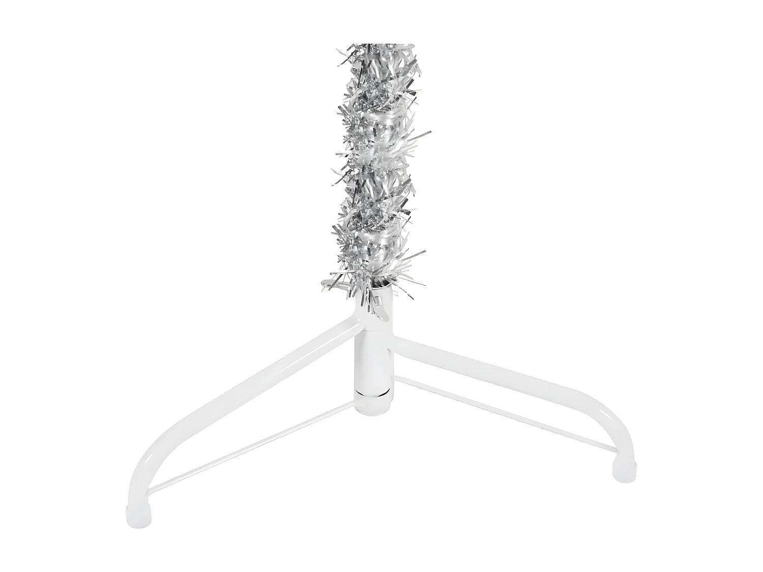 Albero di Natale artificiale mezzo sottile con supporto in argento 180 cm