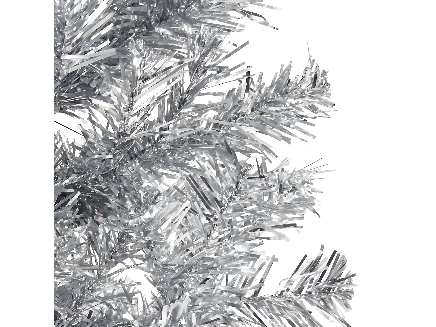 Halbschlanker künstlicher Weihnachtsbaum mit silbernem Ständer 180 cm