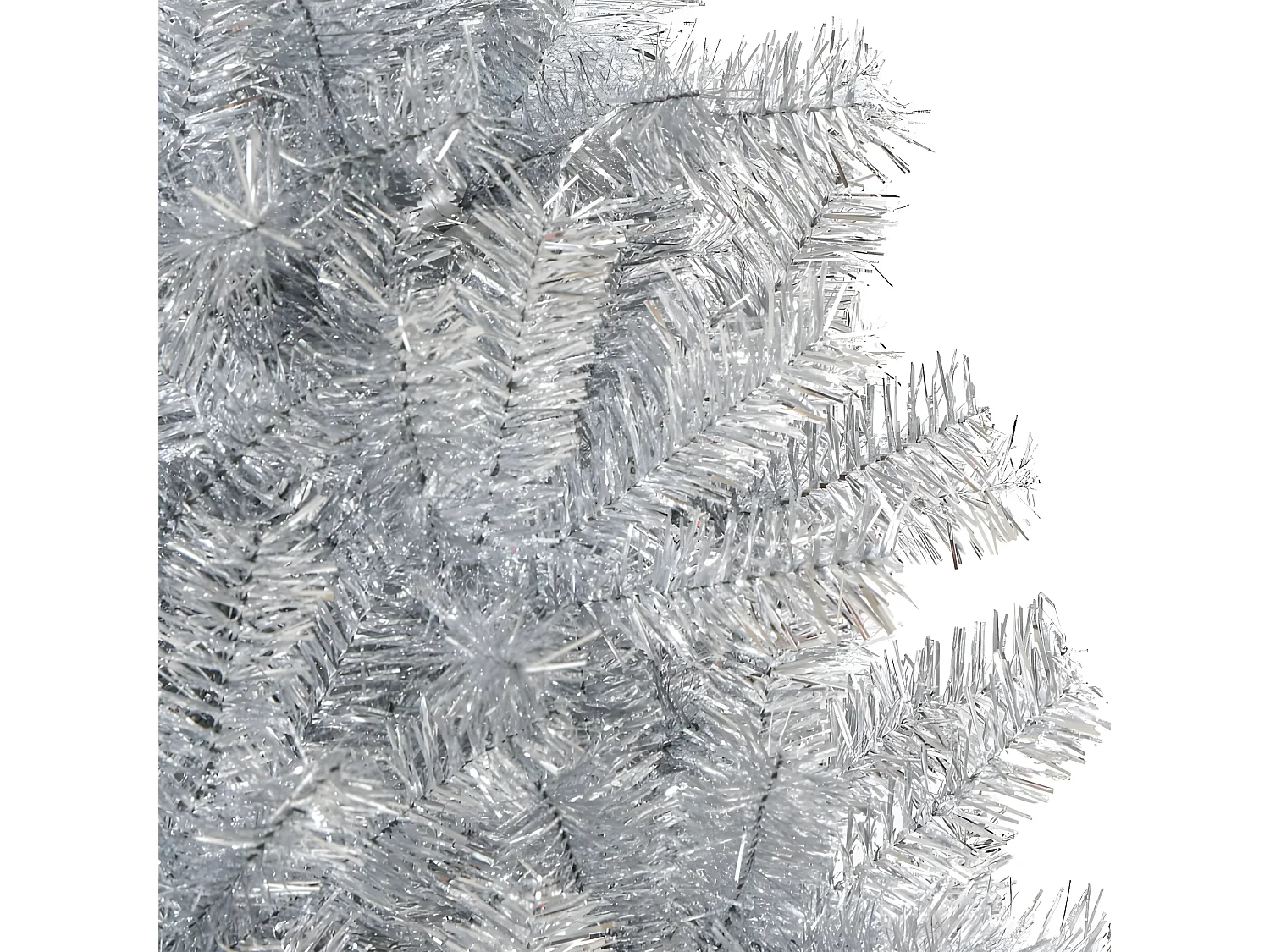 Albero di Natale artificiale con supporto in argento 210 cm PET