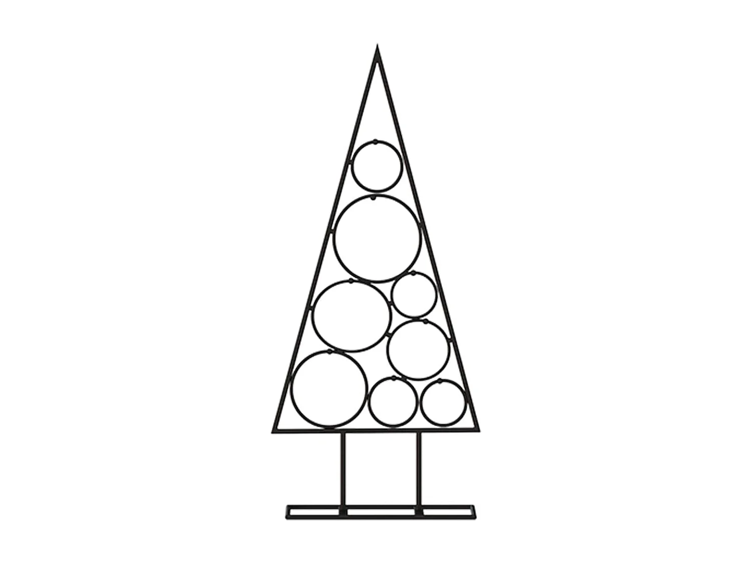 Albero di Natale in metallo per decorazione nero 60 cm