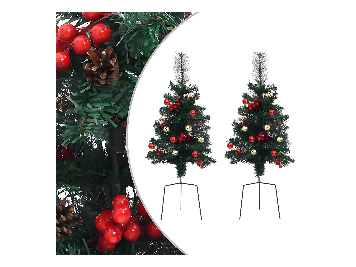 Sapins de No?l artificiels d'allée 2 pcs 76 cm PVC