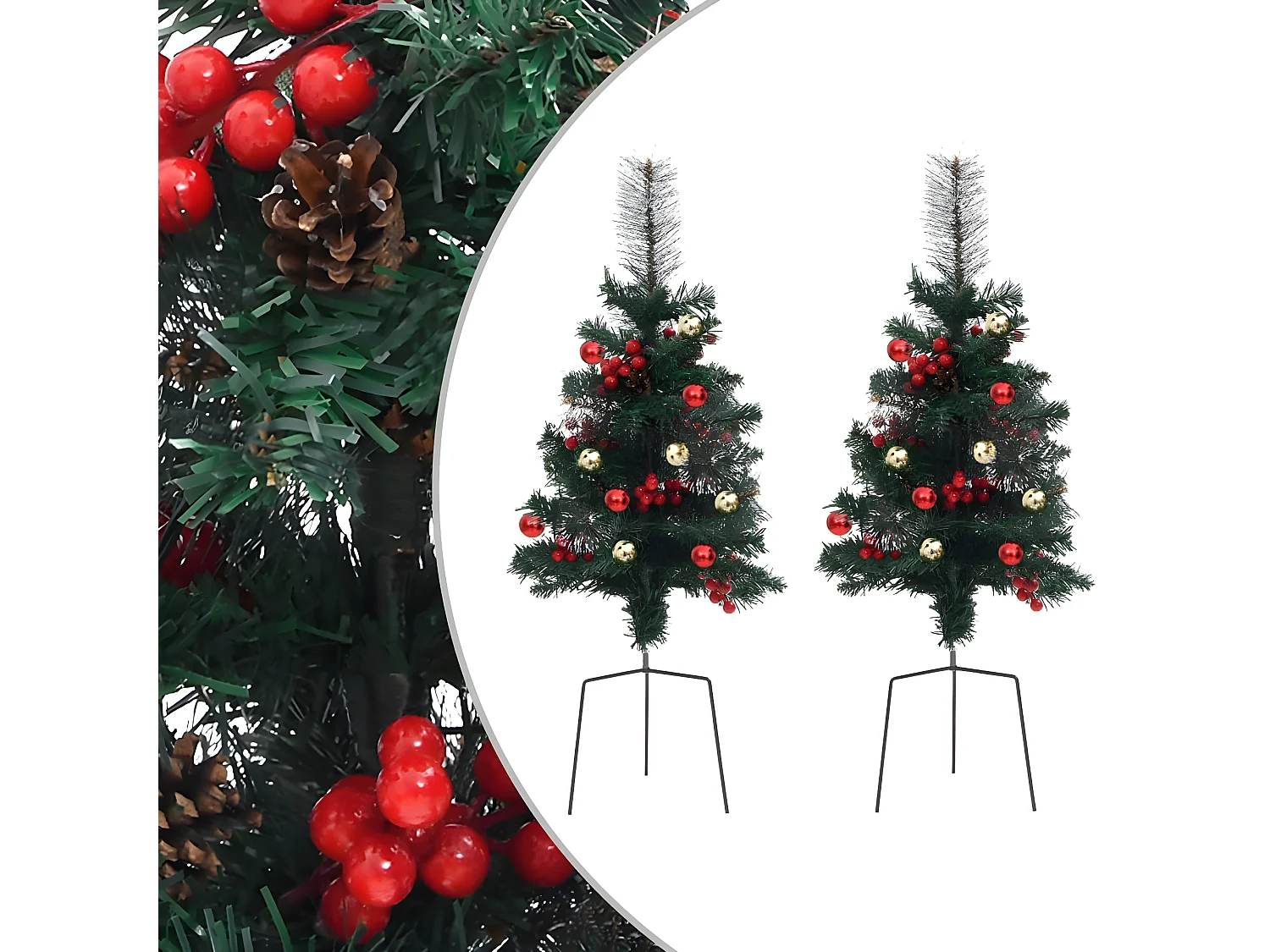 Alberi di Natale a corridoio artificiale 2 pz 76 cm PVC